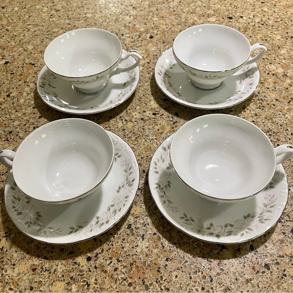 ☕️ Sheffield Fine China 4 Cups & Saucers - Picture 2 of 12